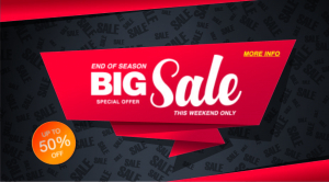 وکتور تکست باکس فروش بزرگ قرمز و مشکی